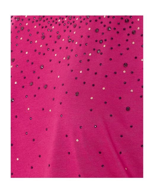 Liu Jo Pink Strass Crewneck T-Shirt