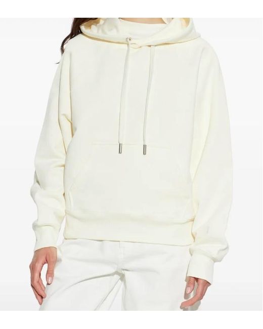AMI White Drawstring Hooded Sweatshirt for men