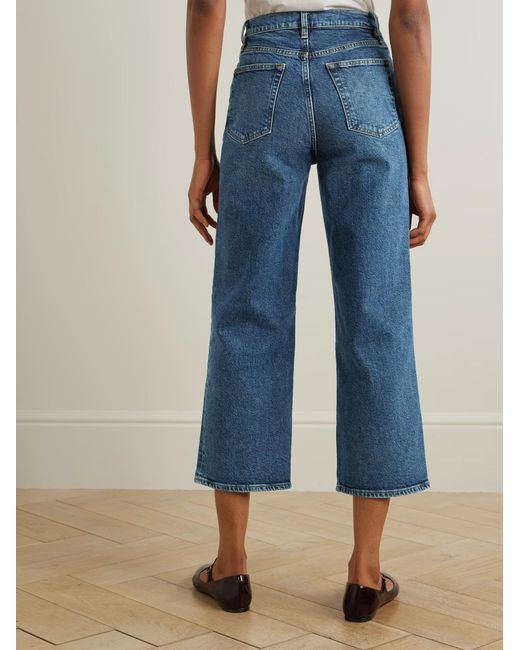 FRAME Blue The Wide High-Rise Wide-Leg Jeans