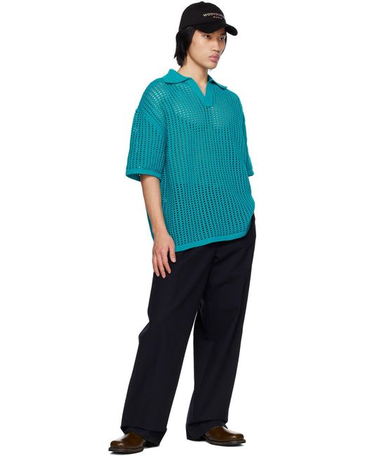 Wooyoungmi Blue Shoulder-Length Polo Shirt for men