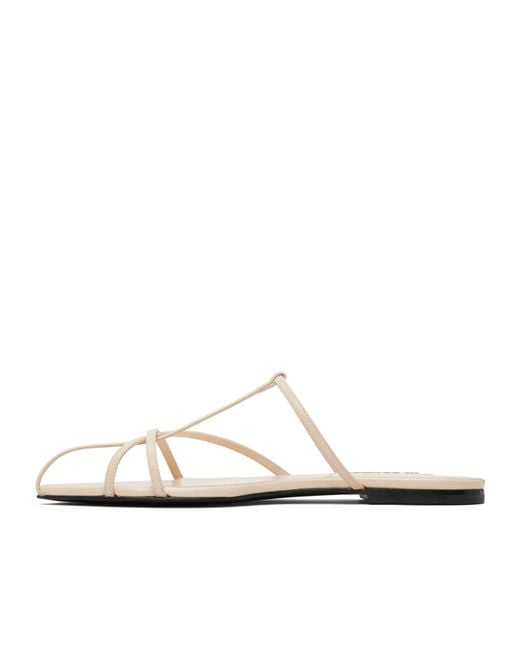 Jil Sander White Strappy Flat Sandals