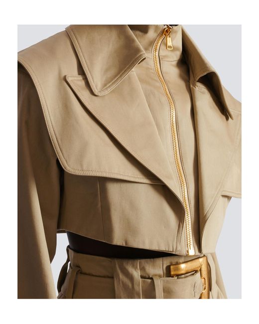 Balmain Brown Cropped Gabardine Jacket