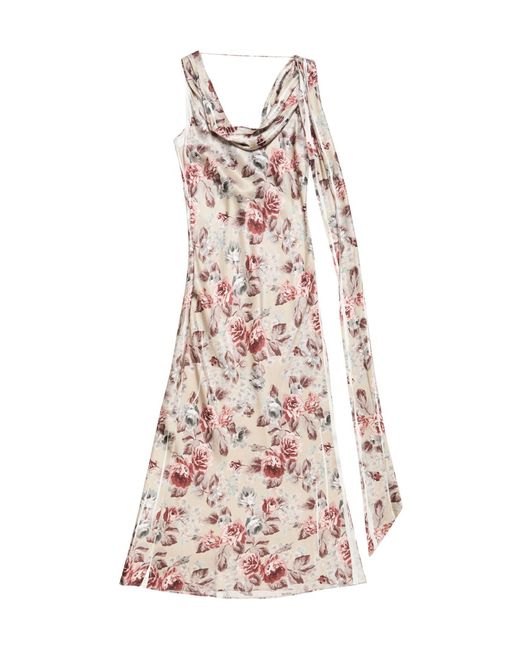 Acne White Printed Midi Dress