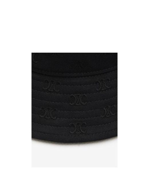 Céline Black Mini Triomphe Bucket Hat for men