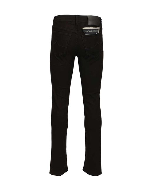 Jacob Cohen Black Logo Patch Slim Fit Jeans for men