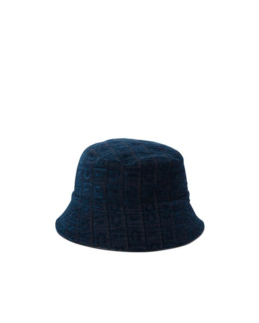 Ferragamo Blue Jacquard Fisherman's Hat