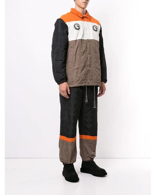Undercover Gray Colour-Block Logo-Print Jacket for men