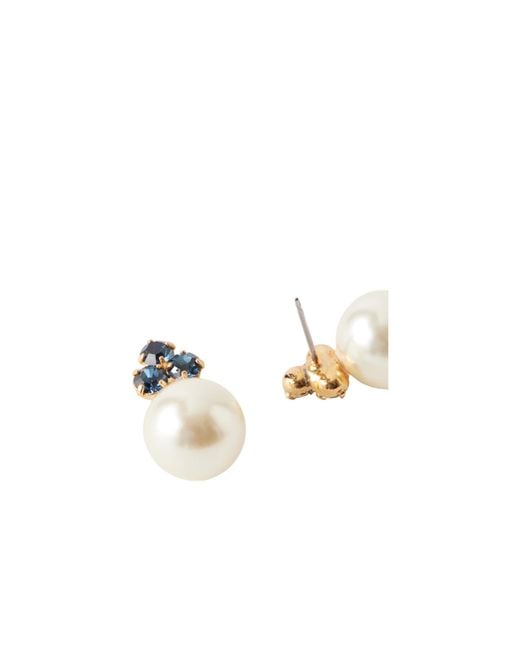 Jennifer Behr White Tone, Sapphire And Pearl Earrings