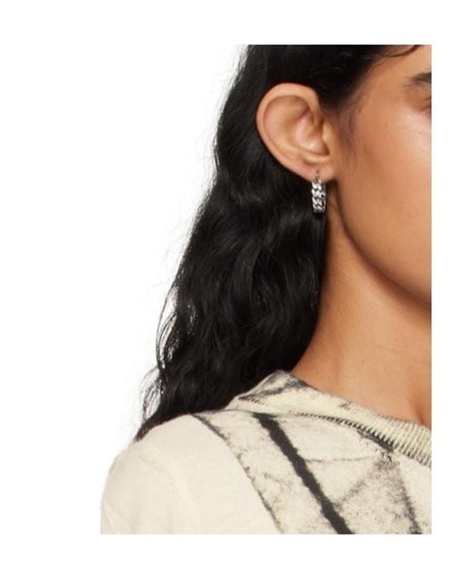 MM6 by Maison Margiela Metallic Chain-Link Hoop Earrings