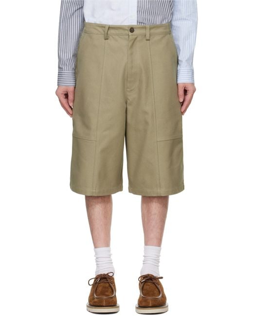 Maison Kitsuné Gray Embroidered Logo Short for men