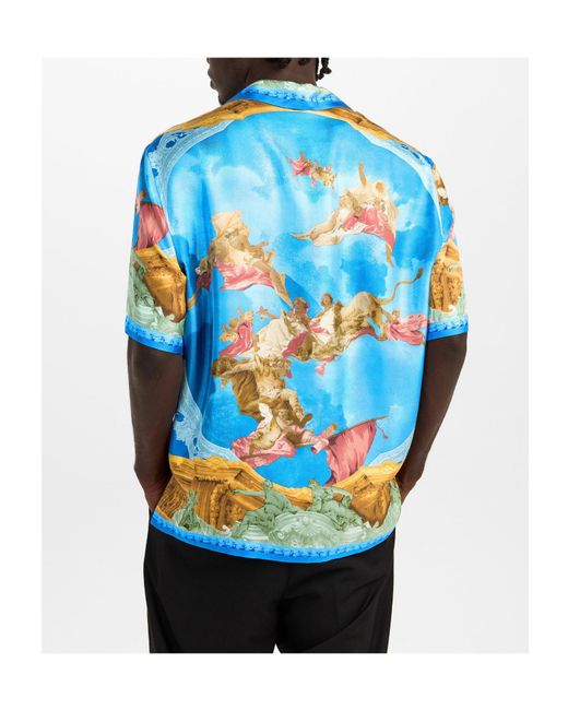 Versace Blue Slkshirt for men