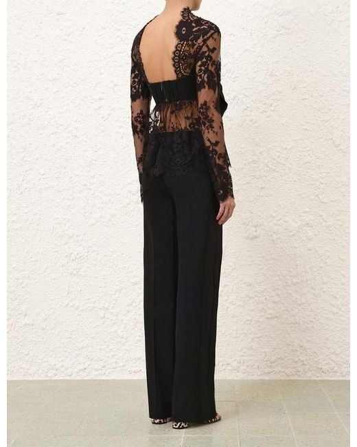 Zimmermann Black Illustration Lace Bow Bodice
