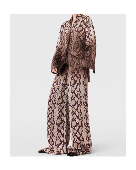 Stella McCartney Brown Printed Oversized Shirt