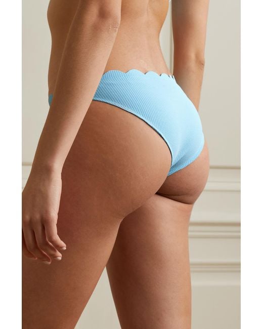 Marysia Swim Blue Santa Barbara Scallop Briefs Bikini