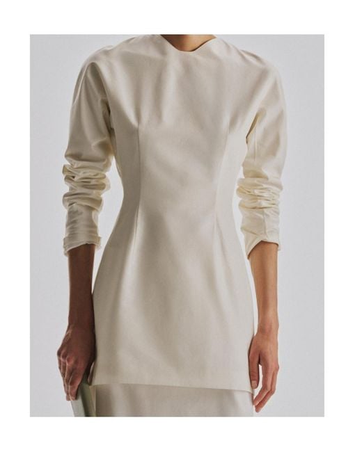 The Row White Long-Sleeve Blouse