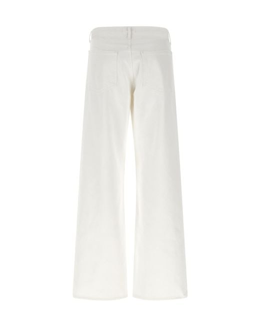 Agolde White Low Rise Loose Fit Jeans