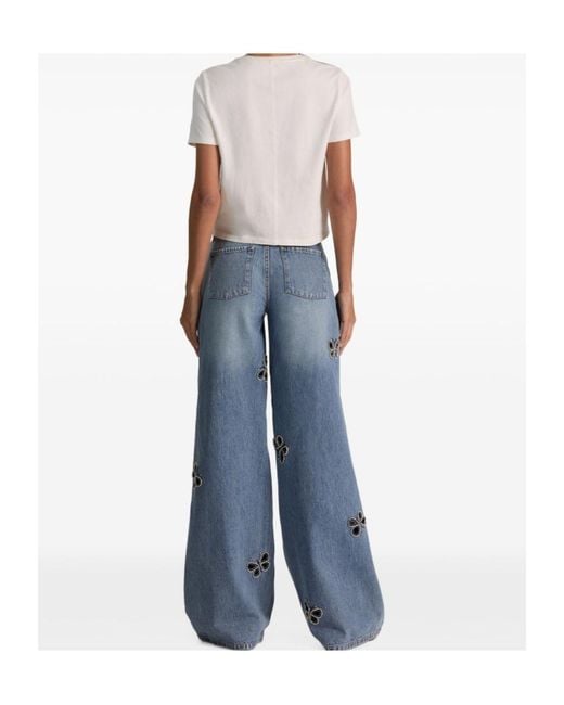 Alice + Olivia Blue Belt-Loop Jeans