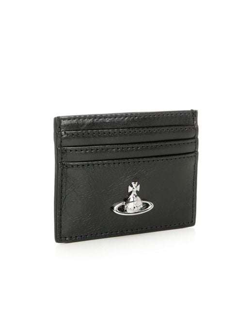 Vivienne Westwood Black Logo-Plaque Flat Card Holder
