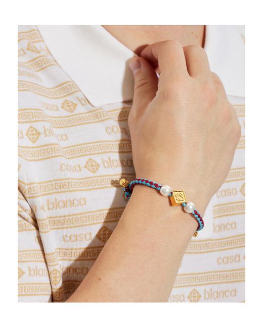 Casablanca Blue Logo Bracelet for men