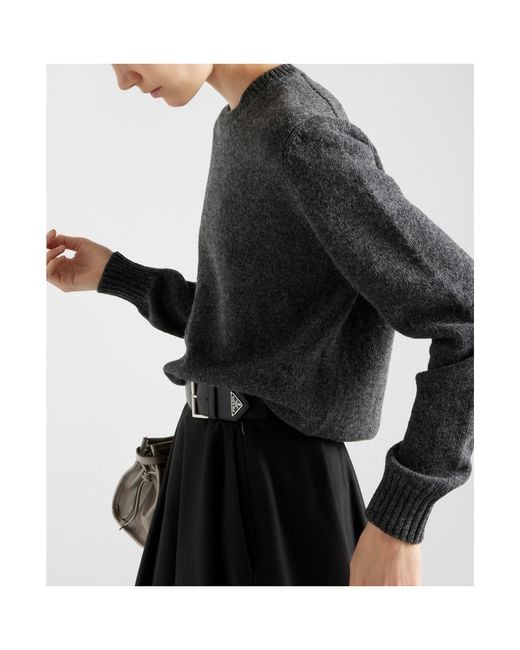 Prada Black Chino Circle Midi-Skirt