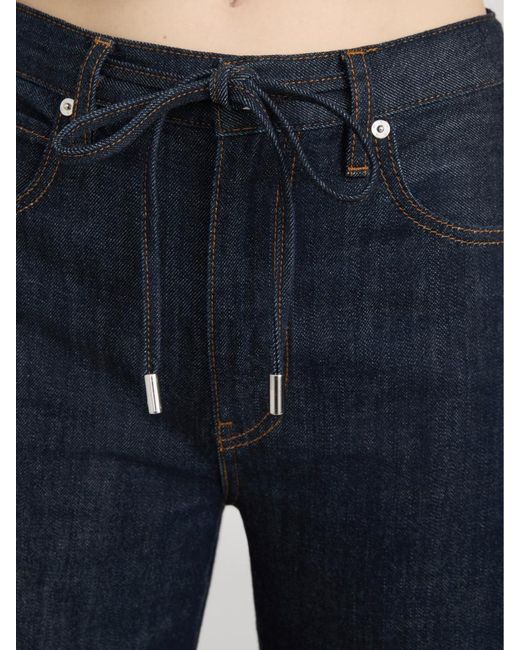 FRAME Blue The Off Duty Drawstring Wide-Leg Jeans