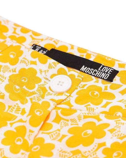 Moschino Yellow Logo Detail Shorts