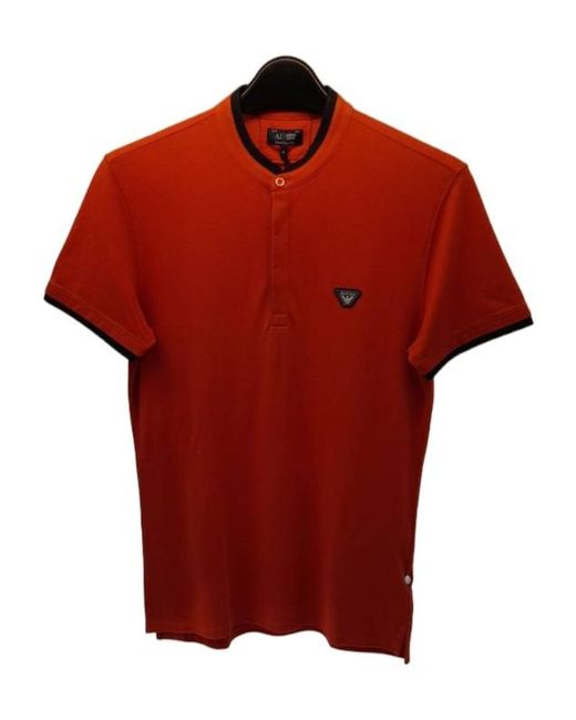Armani Jeans Red Item O-Neck Short-Sleeved T-Shirt for men