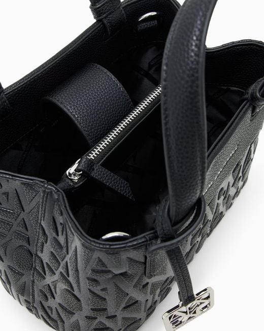 ARMANI EXCHANGE Black Logo-Charm Tote Bag