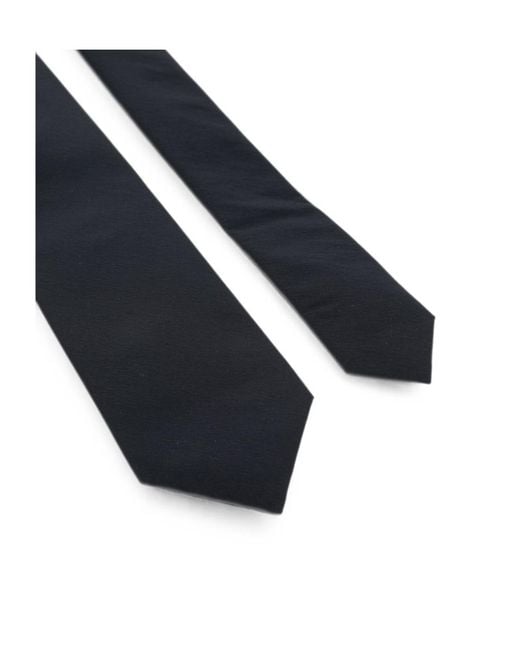 Emporio Armani Black Logo-Embroidered Pointed Tie for men