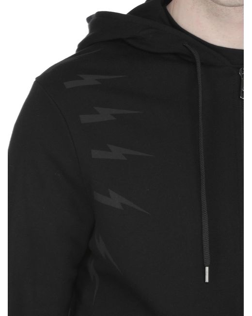 Neil Barrett Black Hooded Long-Sleeved Hoodie for men