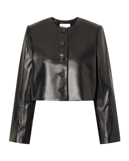 Brandon Maxwell Black Ryder Leather Jacket