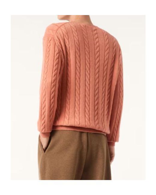 Loro Piana Pink Cedar Cable-Knit Crew Jumper for men