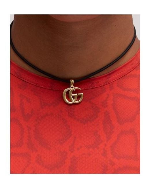 Gucci Metallic Gg Marmont Magnetic Cord Necklace for men