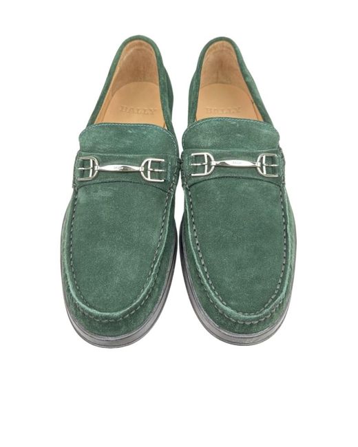 Bally Green Logo Business Casual Shoes for men
