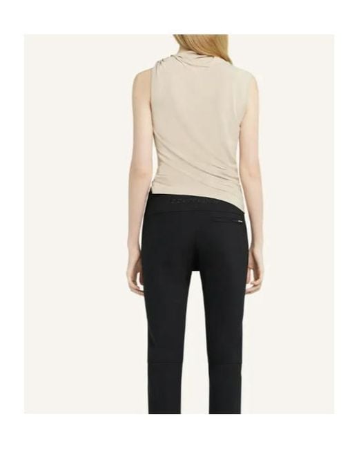 Courreges Natural Courrèges Draped Asymmetric Jersey Top
