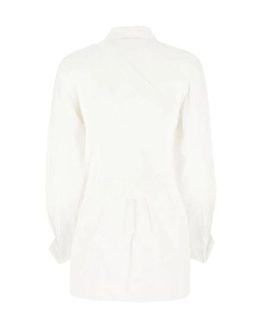 Juun.J White Pleated Detail Shirt