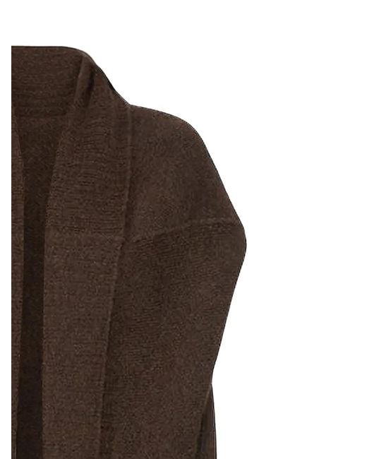 Rick Owens Brown Open-Front Cardigan