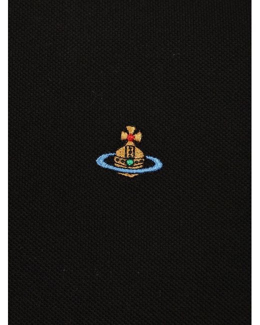 Vivienne Westwood Black Classic Straight Hem Polo Shirt for men