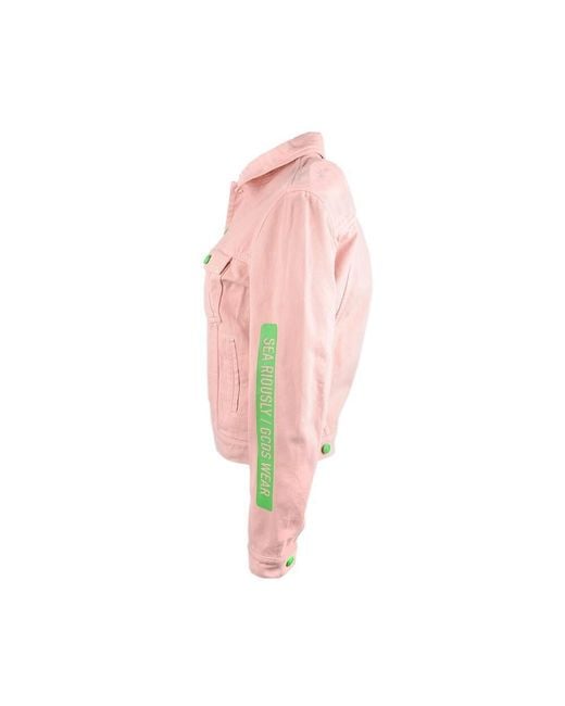 Gcds Pink Logo Denim Jacket for men