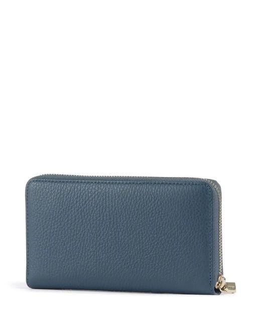 Coccinelle Blue Logo Lettering Zipped Wallet
