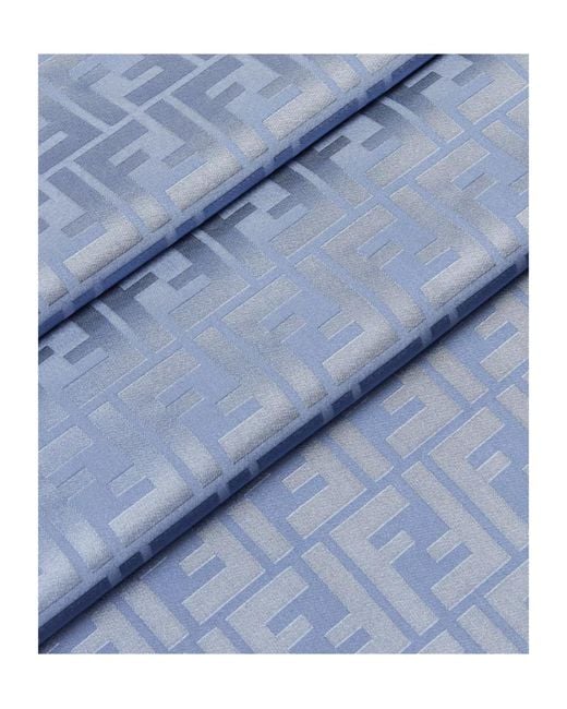 Fendi Blue Ff-Logo Scarf