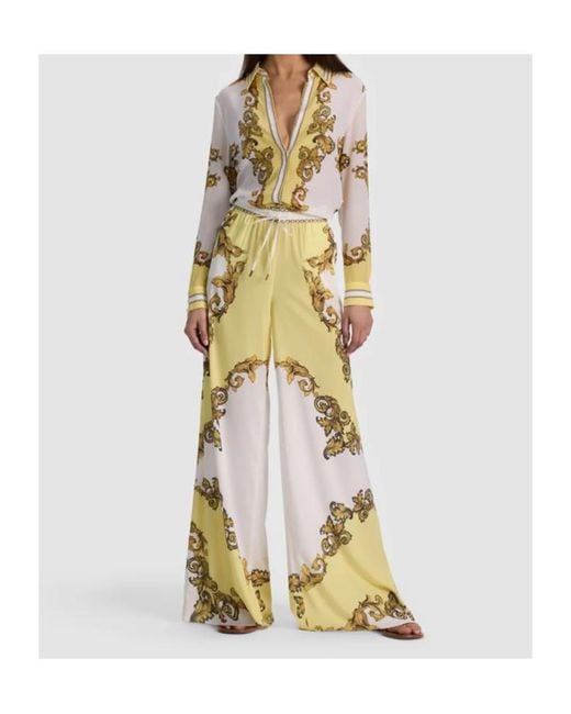 Alice + Olivia Metallic Graphic-Print Shirt