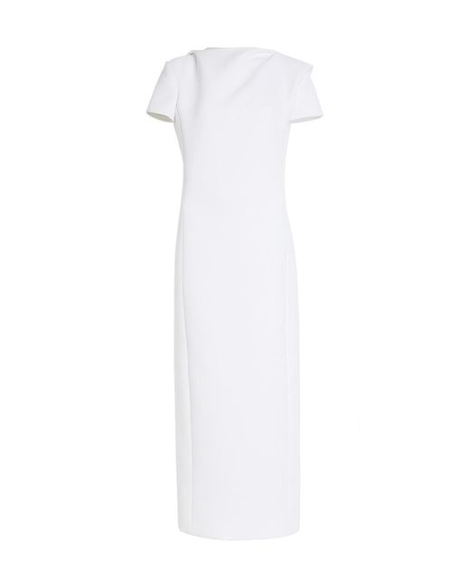 Khaite White Open-Back Draped Crepe Dress