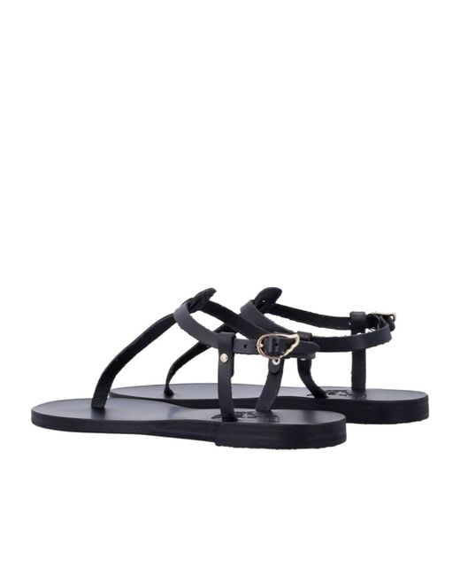 Ancient Greek Sandals Blue Lito Strappy Flat Sandals