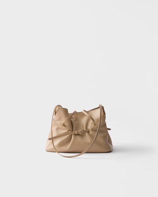 Prada Natural Small Dada Leather Tote Bag