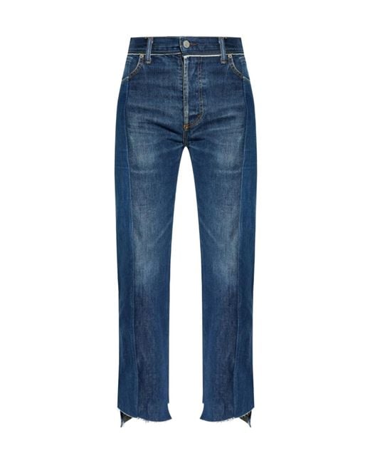 Vetements Blue Raw Hem Straight-Leg Jeans