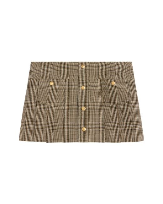 Céline Brown Pleated Bandeau Mini Skirt