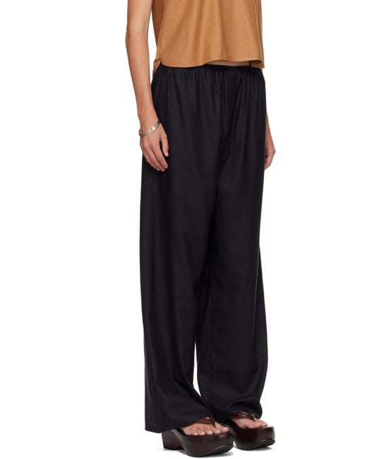 Baserange Black Casual Pants With An Elastic Waistband