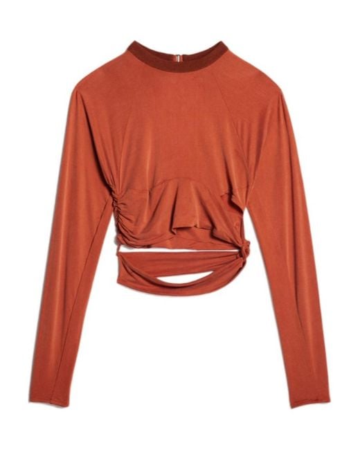 Jacquemus Red Knotted Cut-Out Cropped Top