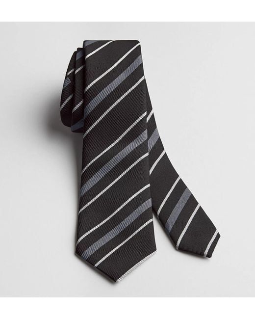 Dior White Striped Tie for men